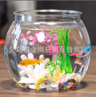 透明款办公室桌面生态缸造景观赏鱼缸家用球形摆件水培植物金鱼缸详情1