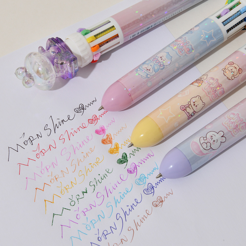 Chenxi Kawa Light Rotating Pen Fun Ten-color Press Ballpoint Pen can rotate multi-color planner pen 0.5mm pic 25