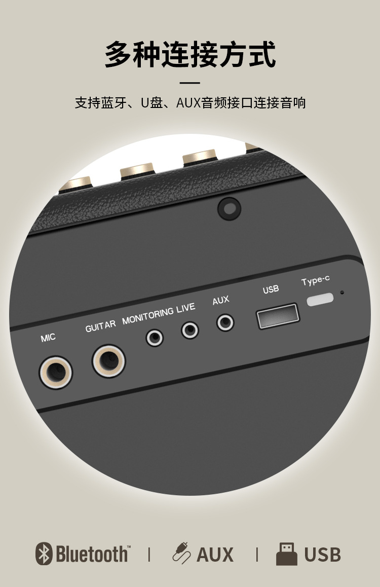 复古皮革木质蓝牙音响重低音高音质立体声家用客厅环绕K歌音箱详情11