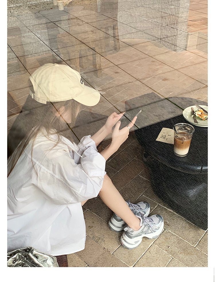 厚底银色老爹鞋女2025春夏新款透气增高网红炸街ins潮休闲运动鞋详情25