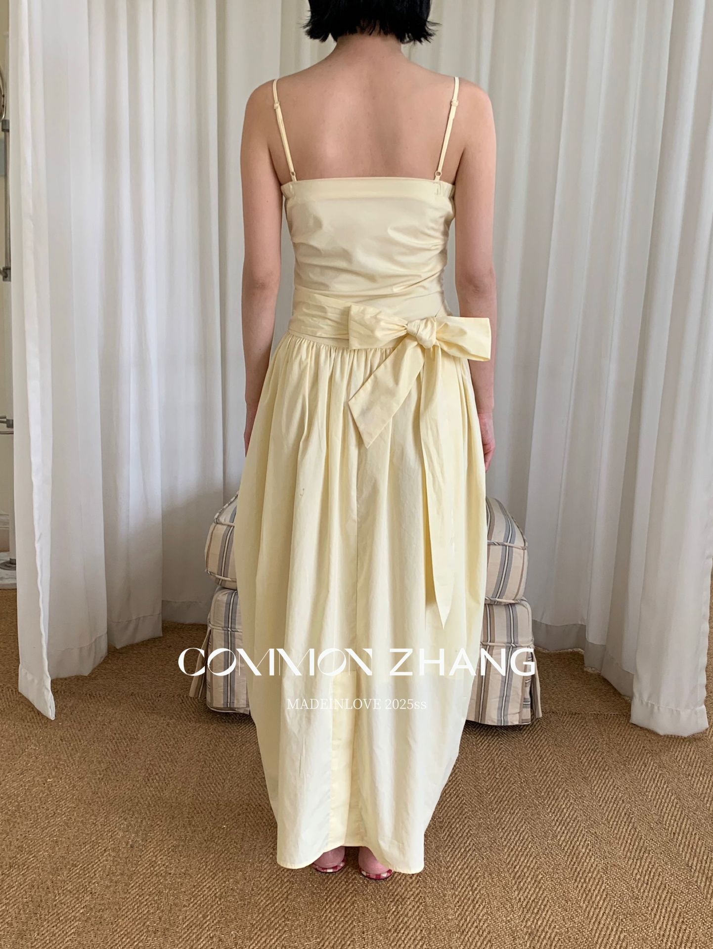 CZ ZHANG Summer Multi-color mint Mamba style lace-up waist-cinching and slimming halter flower bud dress for women B26925 pic 21