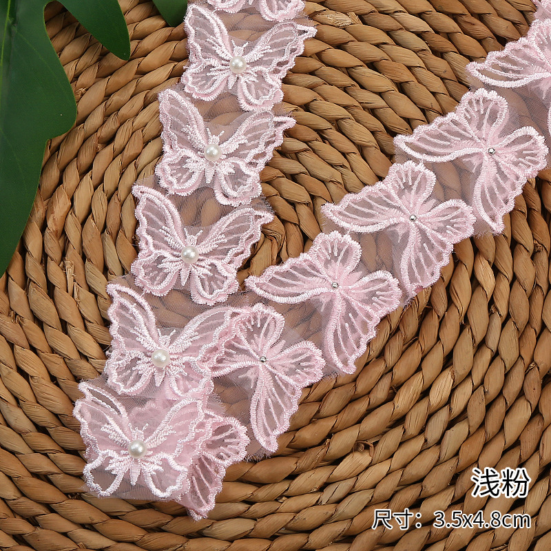 New product: 3.5x4.8CM multi-color three-dimensional double-layer butterfly polyester water-soluble lace DIY accessory decorative lace pic 6