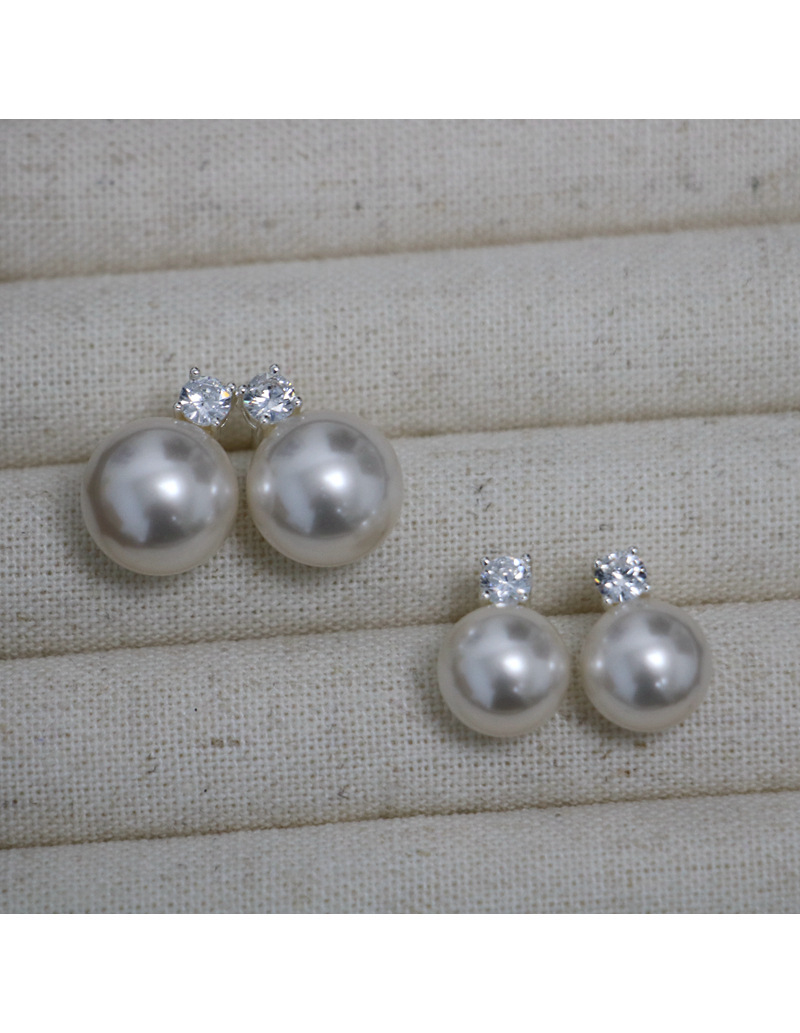 2024 Little Sweet Potato, Australian White, True Hemp, Lavender 5A, Zircon, Princess Diana, Shi Family Pearl 925, Pure silver Stud earrings, perfectly round pic 24