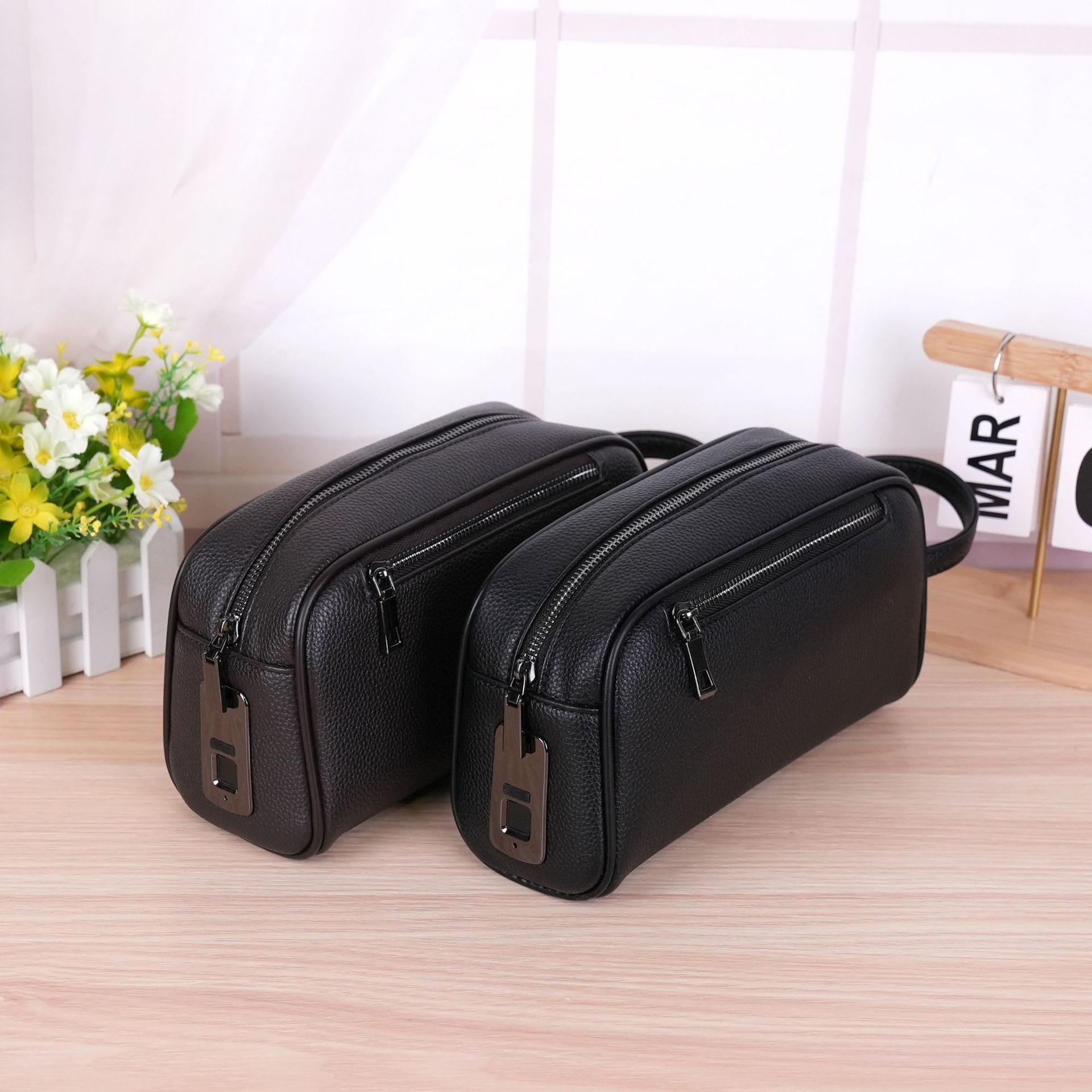 跨境新款男士手拿包密码锁大容量商务休闲手拎包软皮多口袋手包男详情12