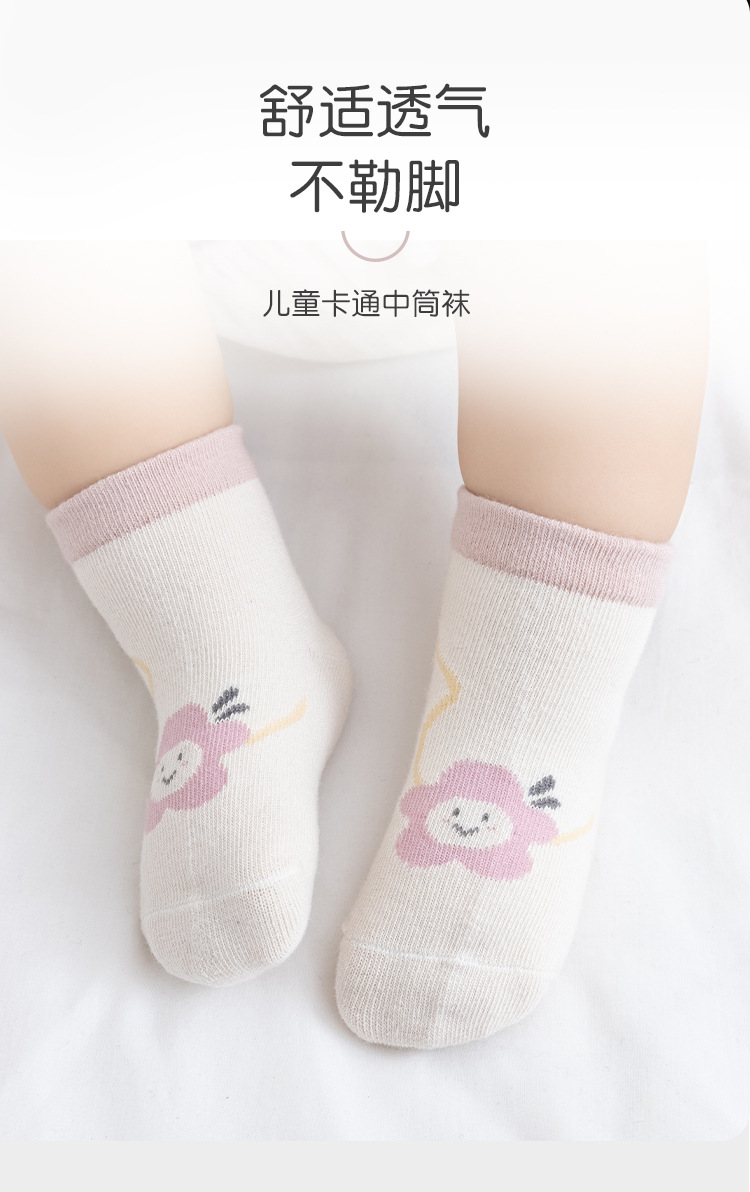 宝宝袜子春秋新生儿袜短筒a类棉可爱卡通松口男女婴幼儿袜子批发详情2