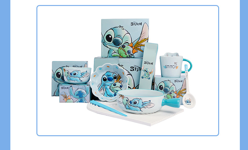 Stilzi Ceramic Tableware Set, cartoon handle bowl, ceramic salad bowl, cute rice bowl, personalized bowl and chopsticks gift box set pic 5