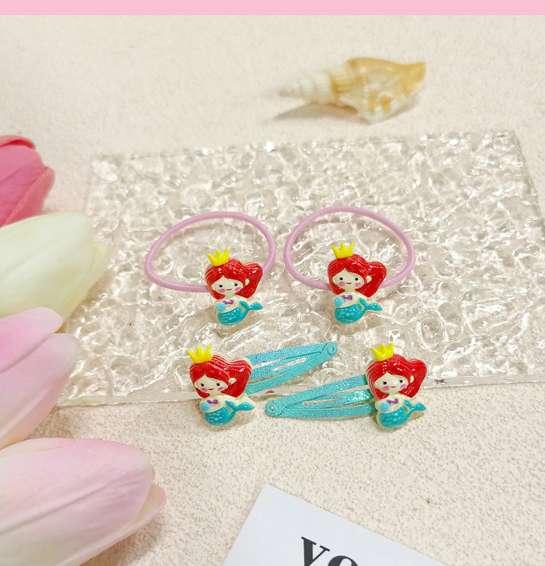 【可以】新款卡通儿童发夹发绳套装女童高弹不伤发发绳糖果色发夹详情9