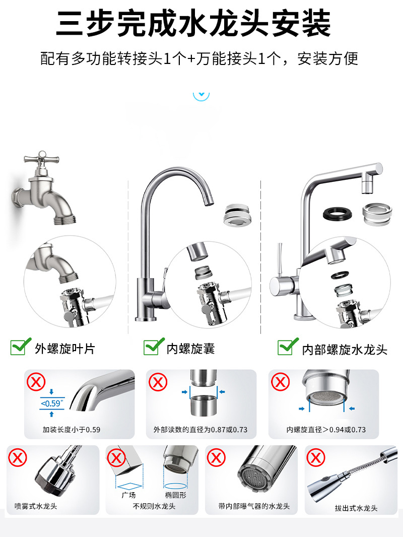 Household kitchen countertop water purifier, direct drinking tap water filter, no need to install faucet filter water purifier pic 9
