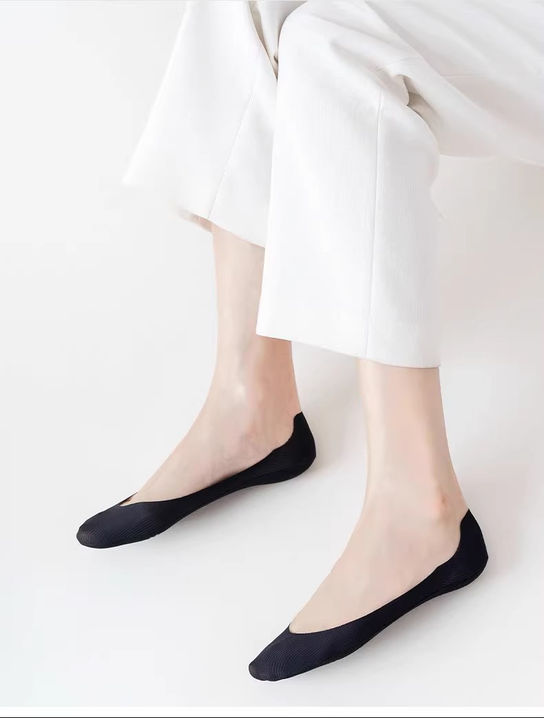 Ice silk boat socks for women, shallow mouth, invisible, freely cut summer thin sweat-absorbing and breathable socks, silicone anti-slip and non-dropping heel socks pic 20