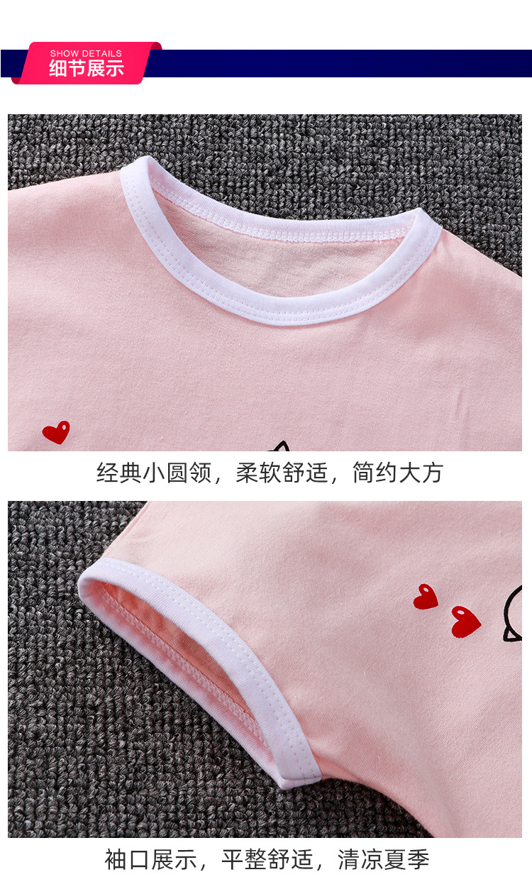 夏季儿童短袖套装纯棉男女童T恤宝宝婴儿两件套夏装衣服童装批发详情15