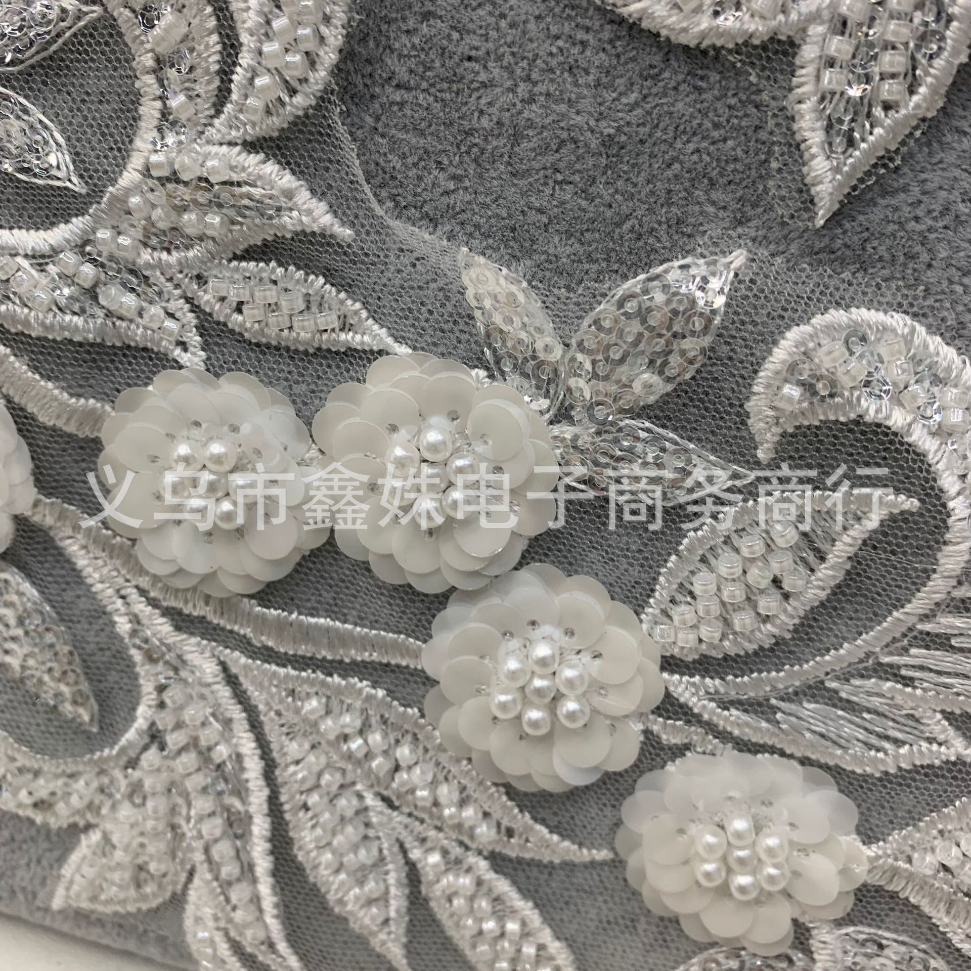 Best-selling colored three-dimensional lace embroidered fabric stickers for diy evening gowns and wedding clothing accessories with sequins and decals pic 6