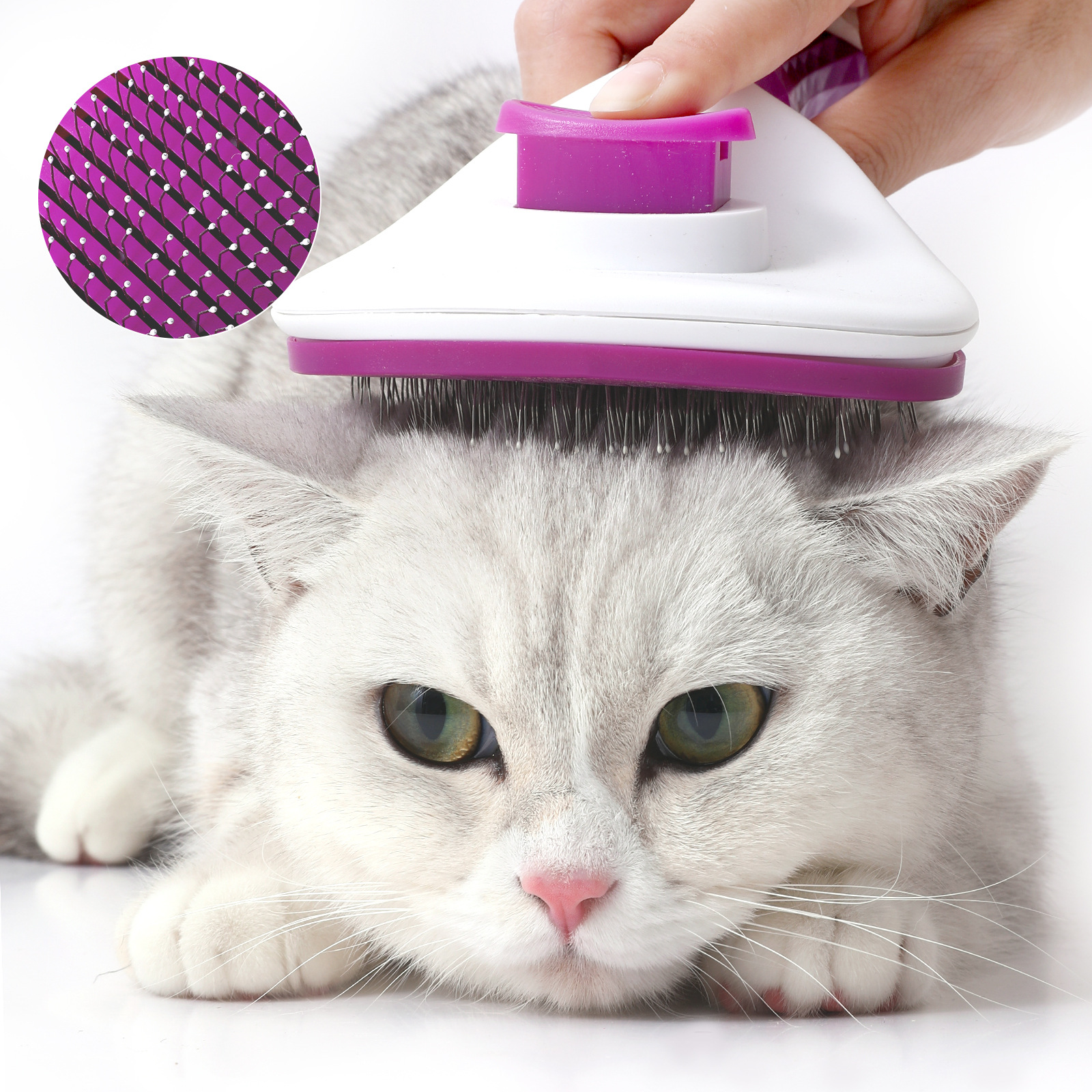 New cross-border one-click depilation pet comb, styled depilation cat comb, automatic hair removal beauty dog comb, brush pic 25