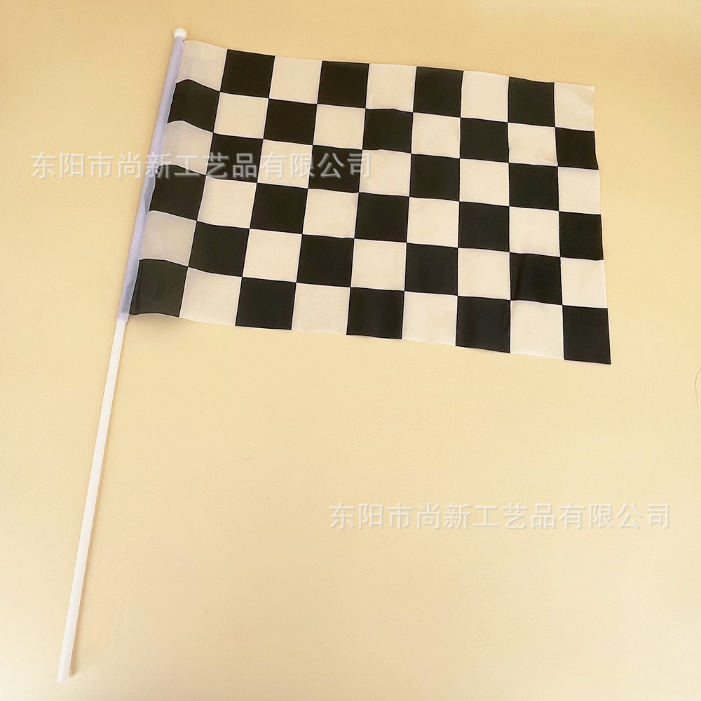跨境现货黑白赛车手摇旗黑白旗黑白格竞赛涤纶旗帜春亚纺详情11