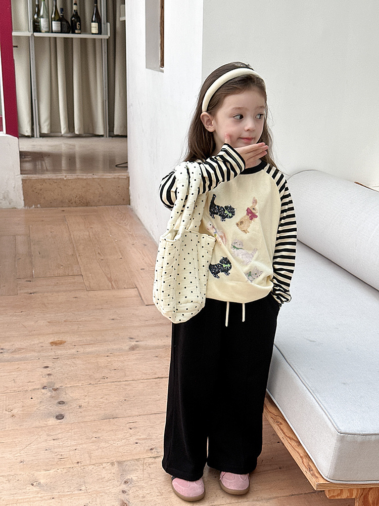 2024秋季新款儿童秋装长袖T恤上衣女童宝宝230克卡通插肩打底衫潮详情21