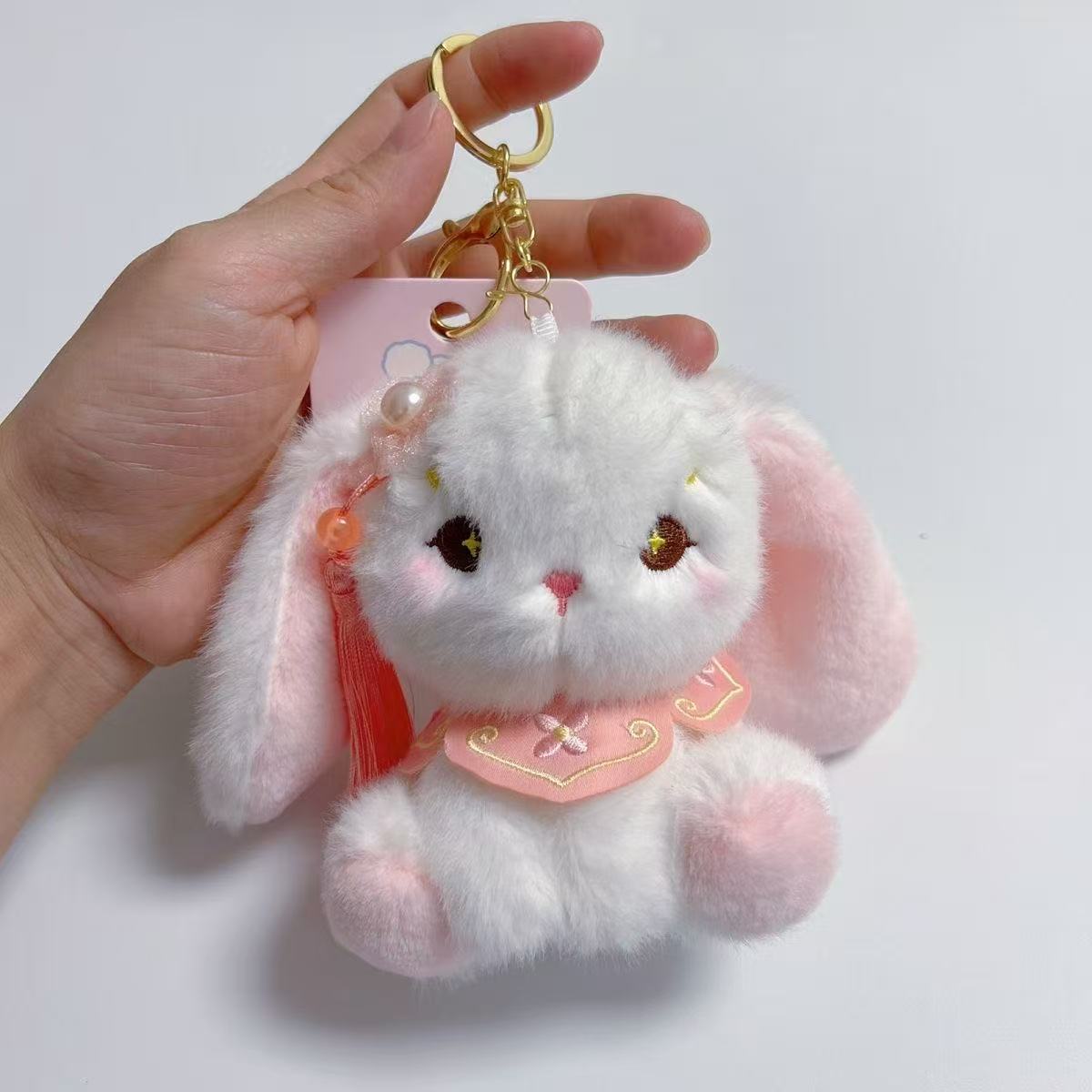 Chinese-style rabbit plush pendant, cute drooping ear rabbit, ancient-style doll bag hanging decoration, toy doll, keychain doll pic 4