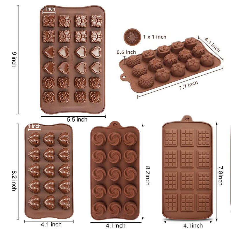 New flower-shaped chocolate silicone mold set, tulip cookie gummy diy mold, cake baking mold pic 19
