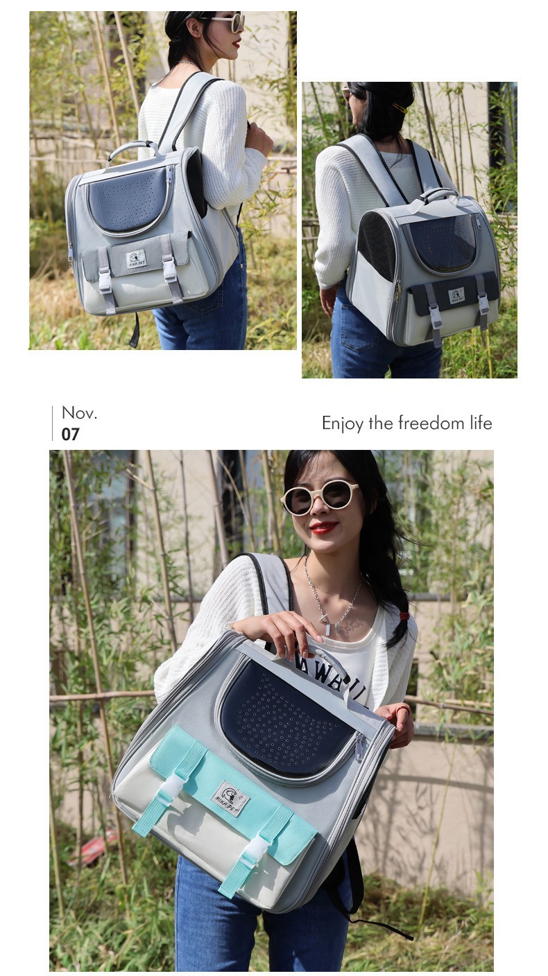 New outdoor cat bag, convenient large-capacity breathable pet bag, breathable outdoor travel cat backpack, cross-border wholesale pic 13