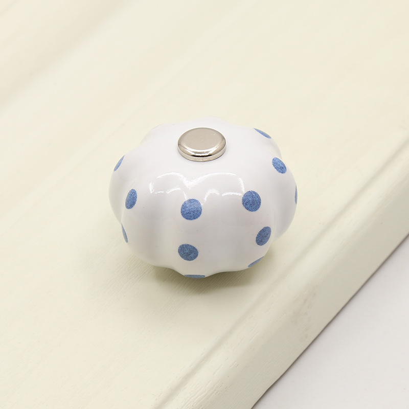 Cross-border garden cabinet door pull, handcrafted ceramic handle, copper buckle ball, round cabinet, wardrobe drawer, single-hole furniture handle pic 17