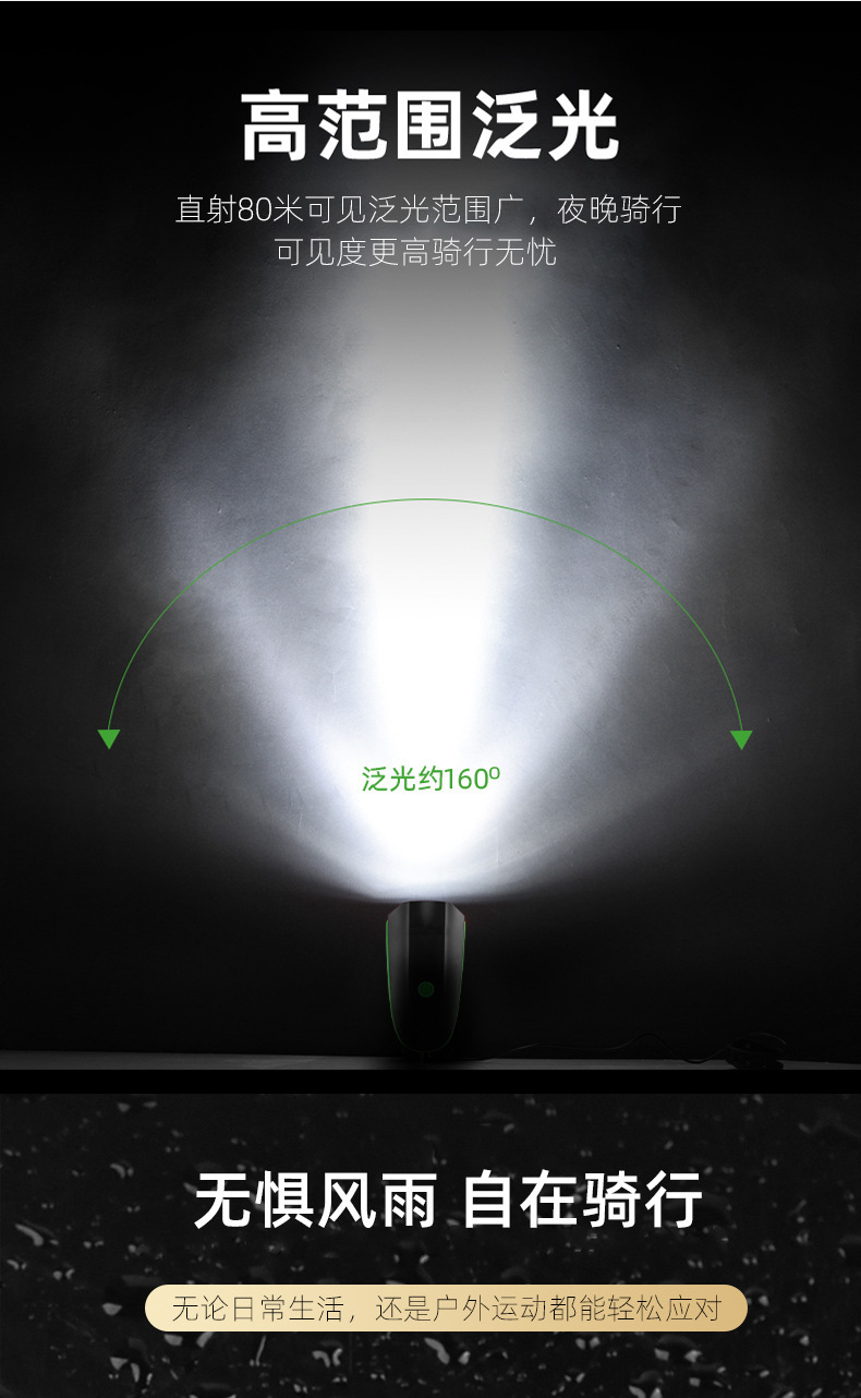 Tulle Times 7588 High-brightness night cycling student mountain bike high-decibel horn headlight cycling accessory pic 6