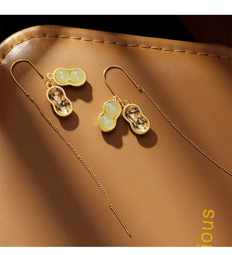 Hyacinth good fumi y jade colgante pendientes shake yin boom estilo orejeras moda femenina luz lujo alto sentido línea de la oreja pic 7
