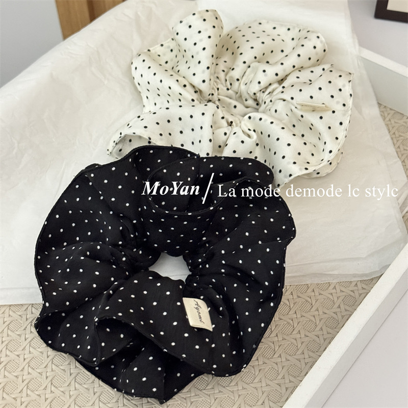 韩版气质波点大肠发圈复古高级感小蛮腰发绳低马尾头绳丸子头头花详情12