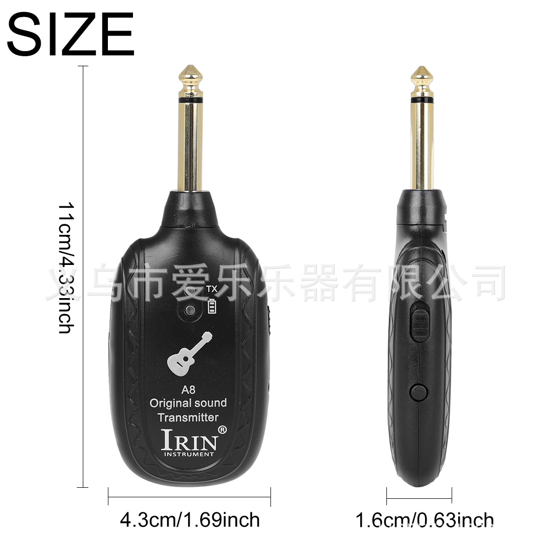 IRIN电吉他无线收发器电吹管乐器音频传输系统拾音器A8接收发射器详情2