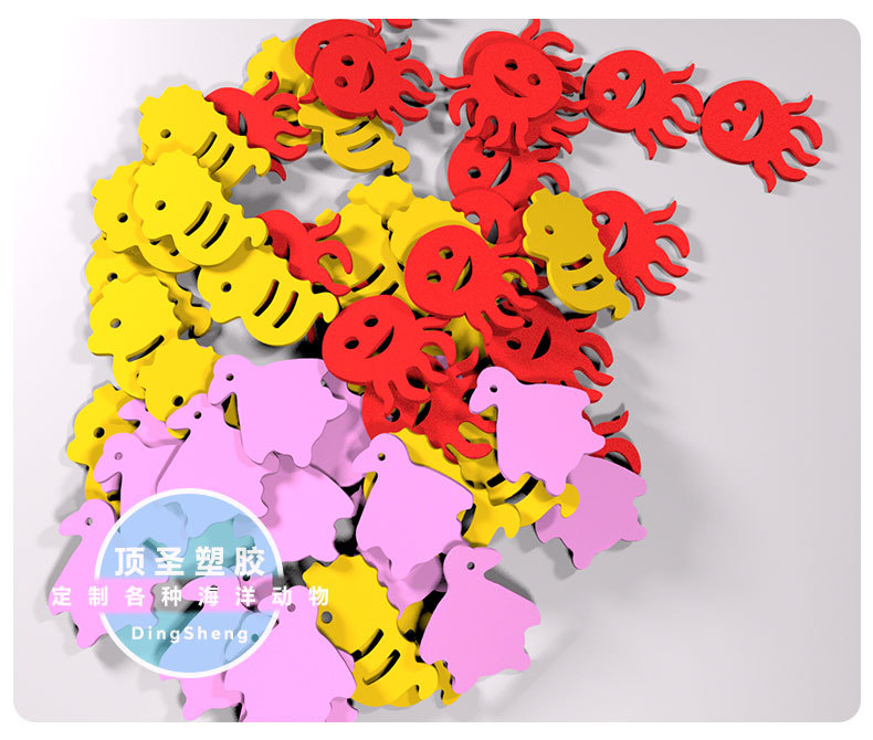 EVA海洋动物 彩色EVA卡通洗澡小动物泡棉 海豚海豹企鹅章鱼海星详情5