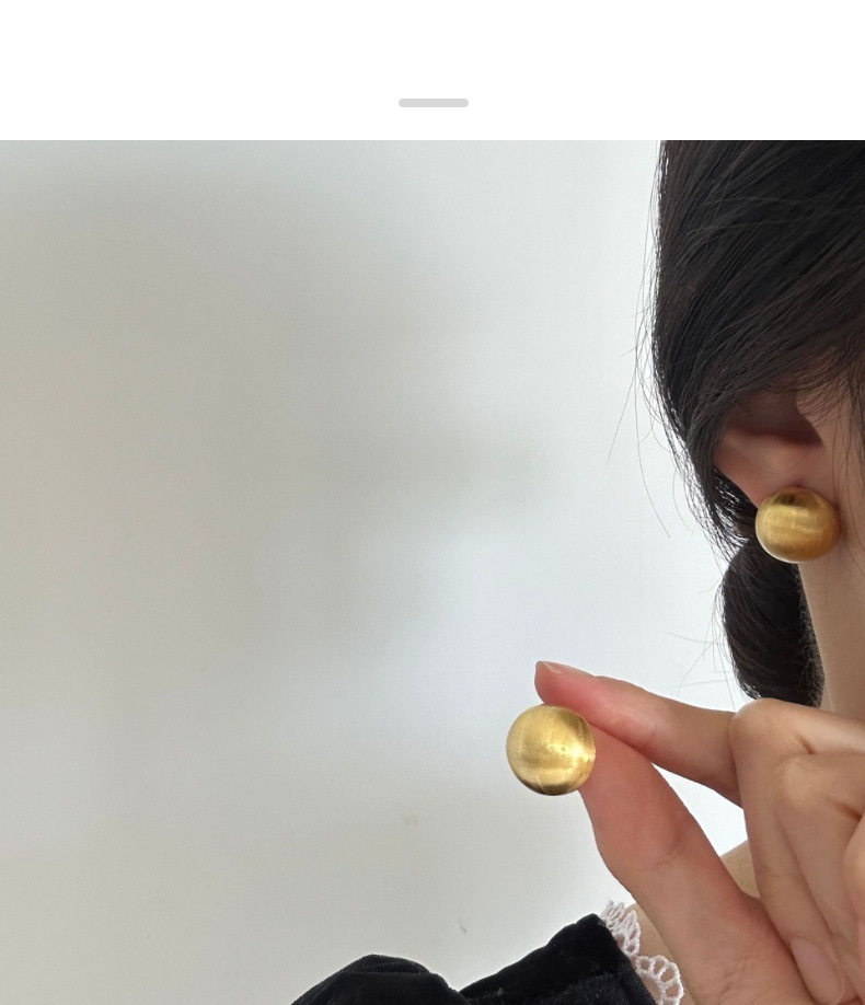 哑光磨砂拉丝韩ins风百搭气质s925银耳钉小众设计金属感简约耳饰详情10