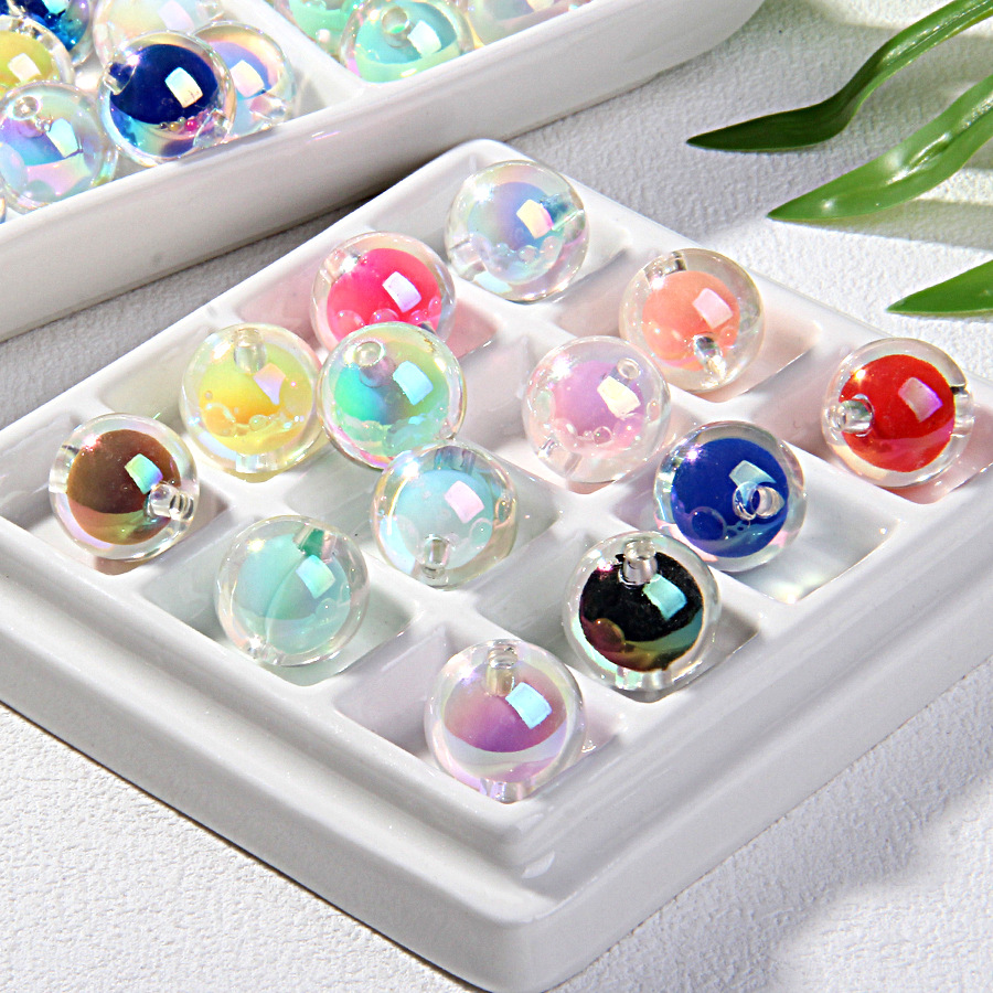 卡16七彩电镀珠中珠手绘珠素材diy手链车挂串珠散珠珠子厂家批发详情17