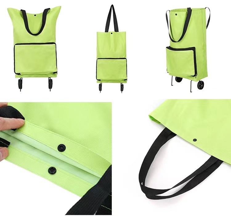 Wholesale towing bags, supermarket shopping carts, folding wheel bags, household hand-held portable towing carts, shopping bags pic 5