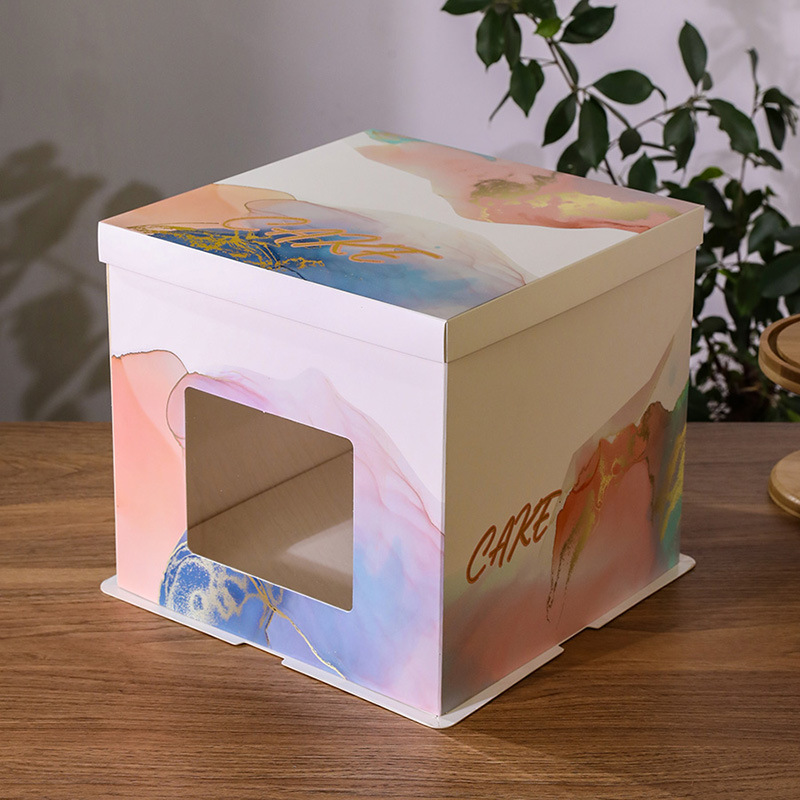Factory direct supply of birthday cake boxes, 6, 8, 10, 12 inch single and double high-layer baking paper box packaging boxes wholesale pic 9
