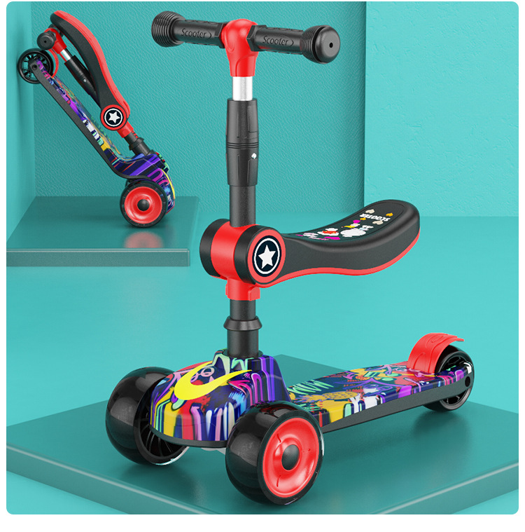 The manufacturer's electric scooter for children 1-3-4-5-6-8 years old, suitable for both boys and girls. It can be used for both sliding and sitting pic 21