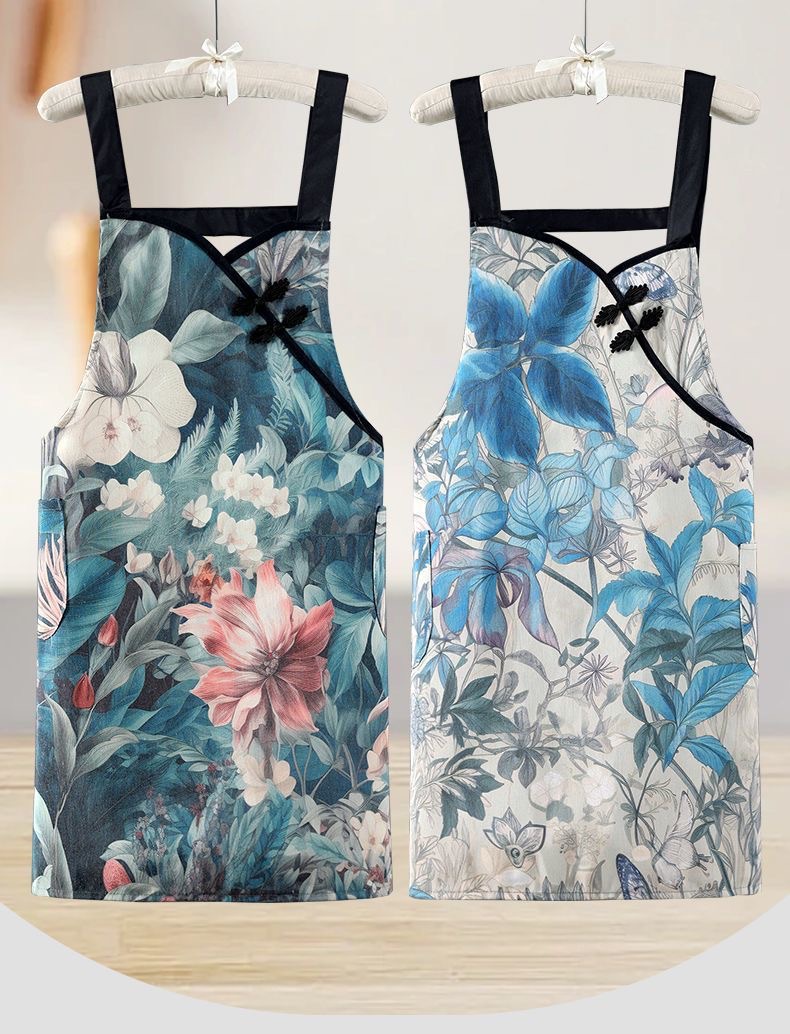 New fashionable large-flower waist breathable, stain-resistant and dust-proof cover, dirt-resistant and wear-resistant, suitable for household work and kitchen use pic 3