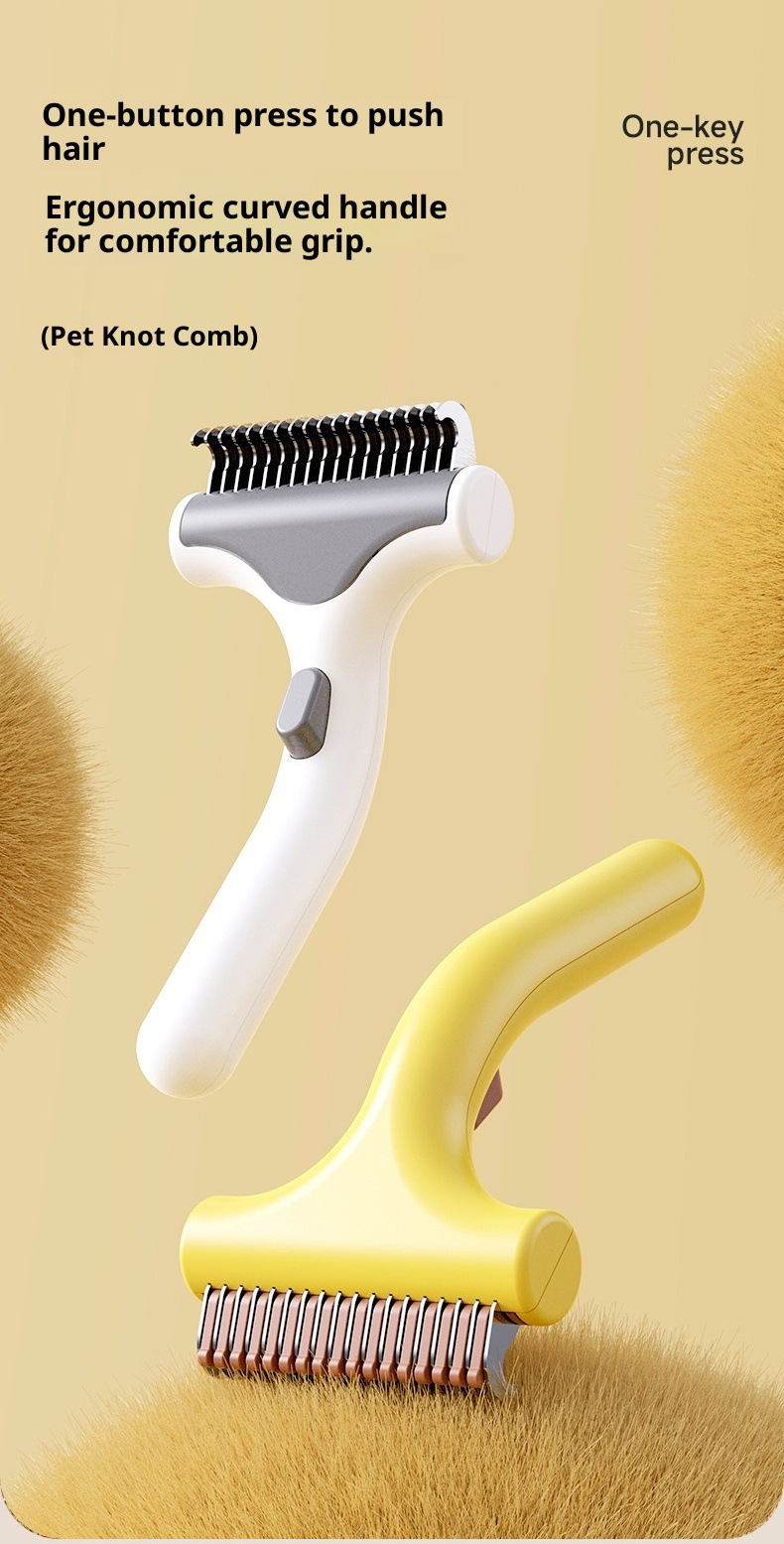 Cross-border pet knot comb, cat comb, floating hair removal comb, beauty hair removal, one-click floating hair removal comb, pet comb pic 2