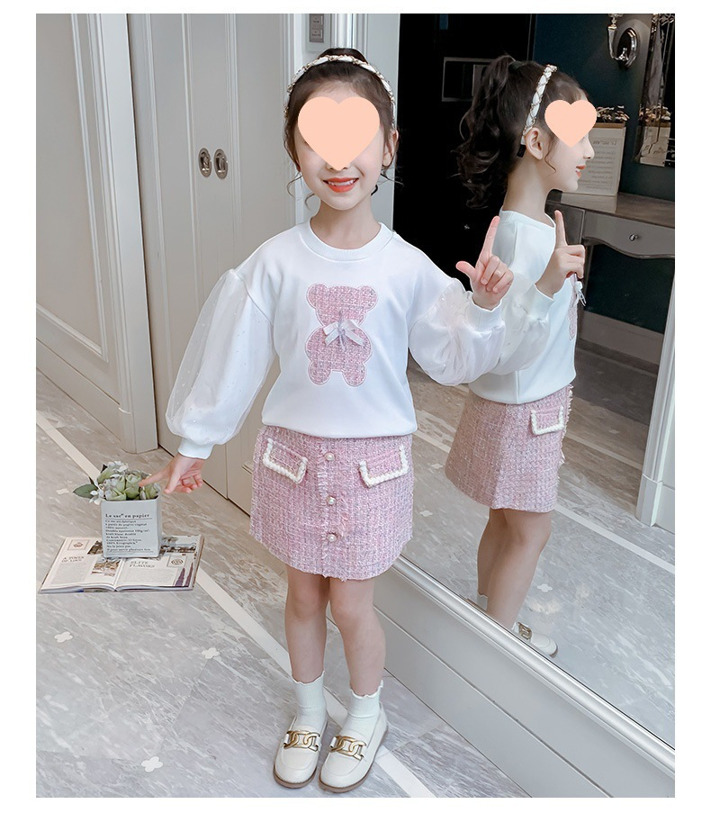 女童秋季气质短裙秋装中大童休闲韩版秋季新款小香风卫衣两件套潮详情16