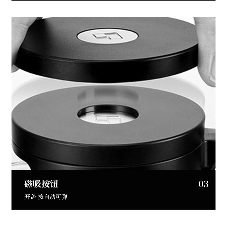 The Shangming Piaoyi cup features a transparent all-glass inner liner, a large-capacity one-button filter, and a heat-resistant magnetic handle for brewing pic 9