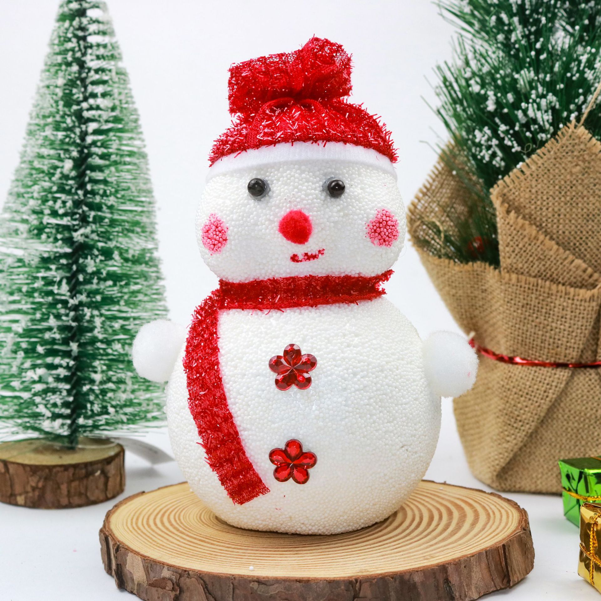 15x12cm Christmas foam snowman three-dimensional decorative item, scene, shopping mall, bar, Christmas hanging piece, one-piece set, festival supplies pic 6