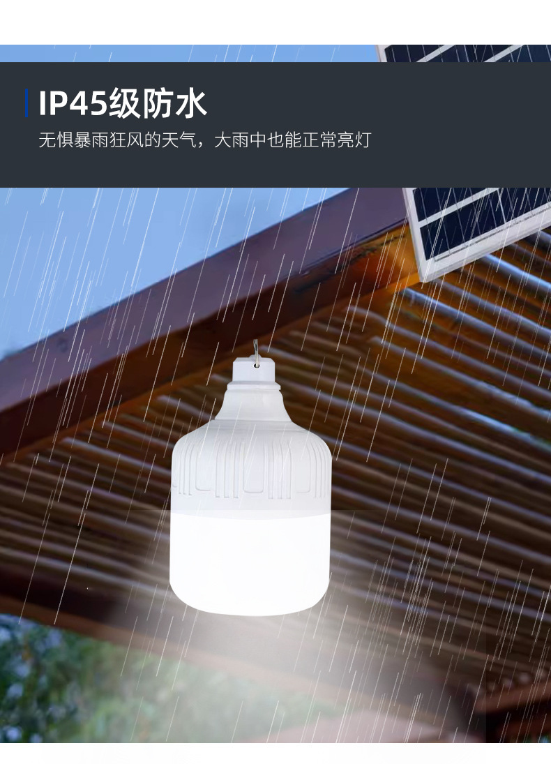 Cross-border solar bulb lamps, power outage emergency household outdoor lighting lamps, night market street stall camping LED bulb lamps pic 4