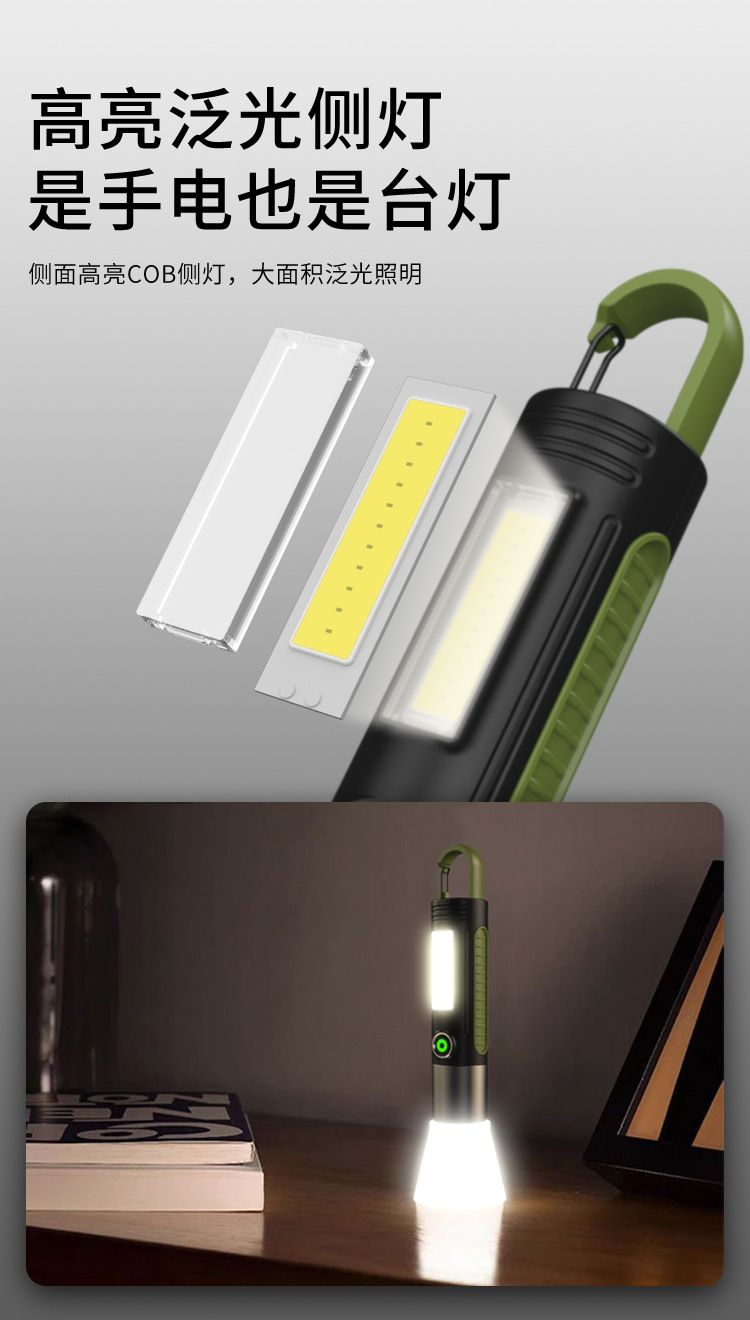 Cross-border multi-functional high-intensity flashlight, usb charging, outdoor tent camping light, household emergency repair work light pic 8