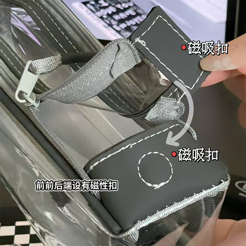 透明笔筒笔袋二合一大容量可拆卸笔筒立体抽屉式简约高颜值笔袋详情7