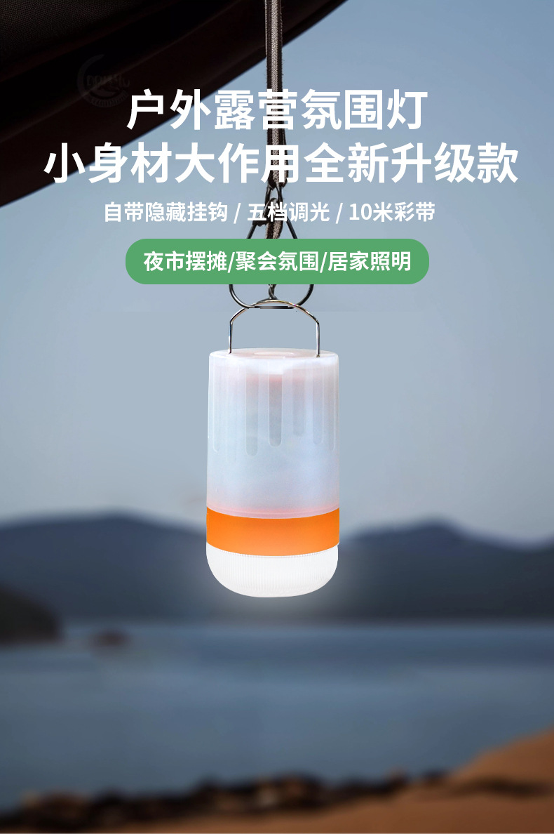 跨境LED彩灯圣诞节日露营帐篷装饰十米灯串USB充电收纳氛围小夜灯详情2