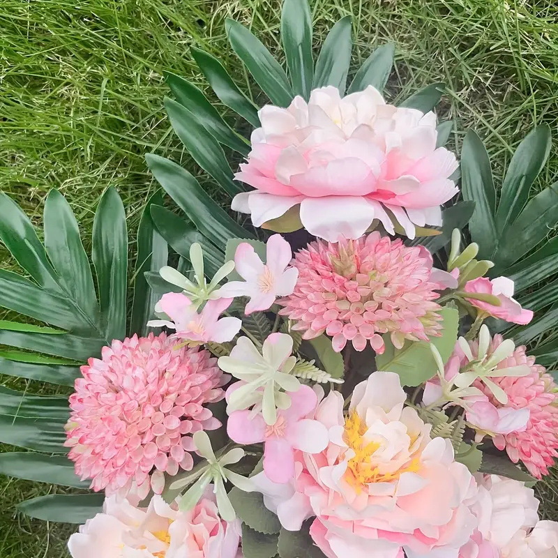 高端清明节冬至仿真假花礼堂跨境外贸批发白色葬礼人造仿真墓地花详情4