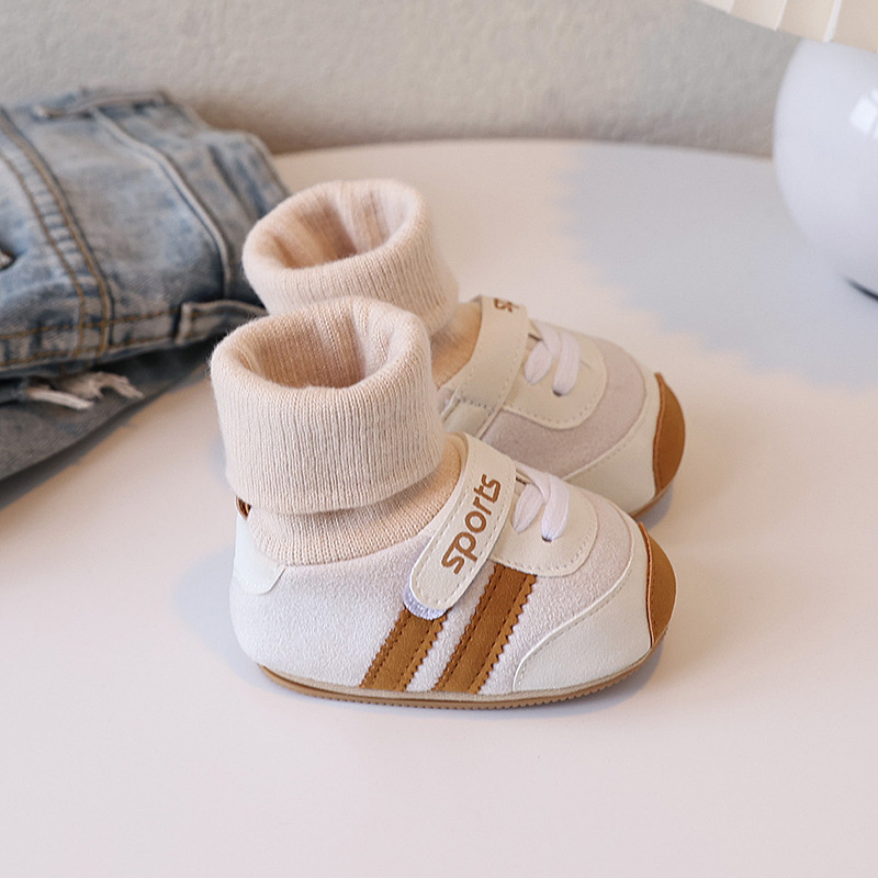 Spring and Autumn baby shoes for 0-1 year old boys and girls, soft-soled shoes and socks in one set, 3-6-9 months, casual walking shoes, anti-slip floor pic 15