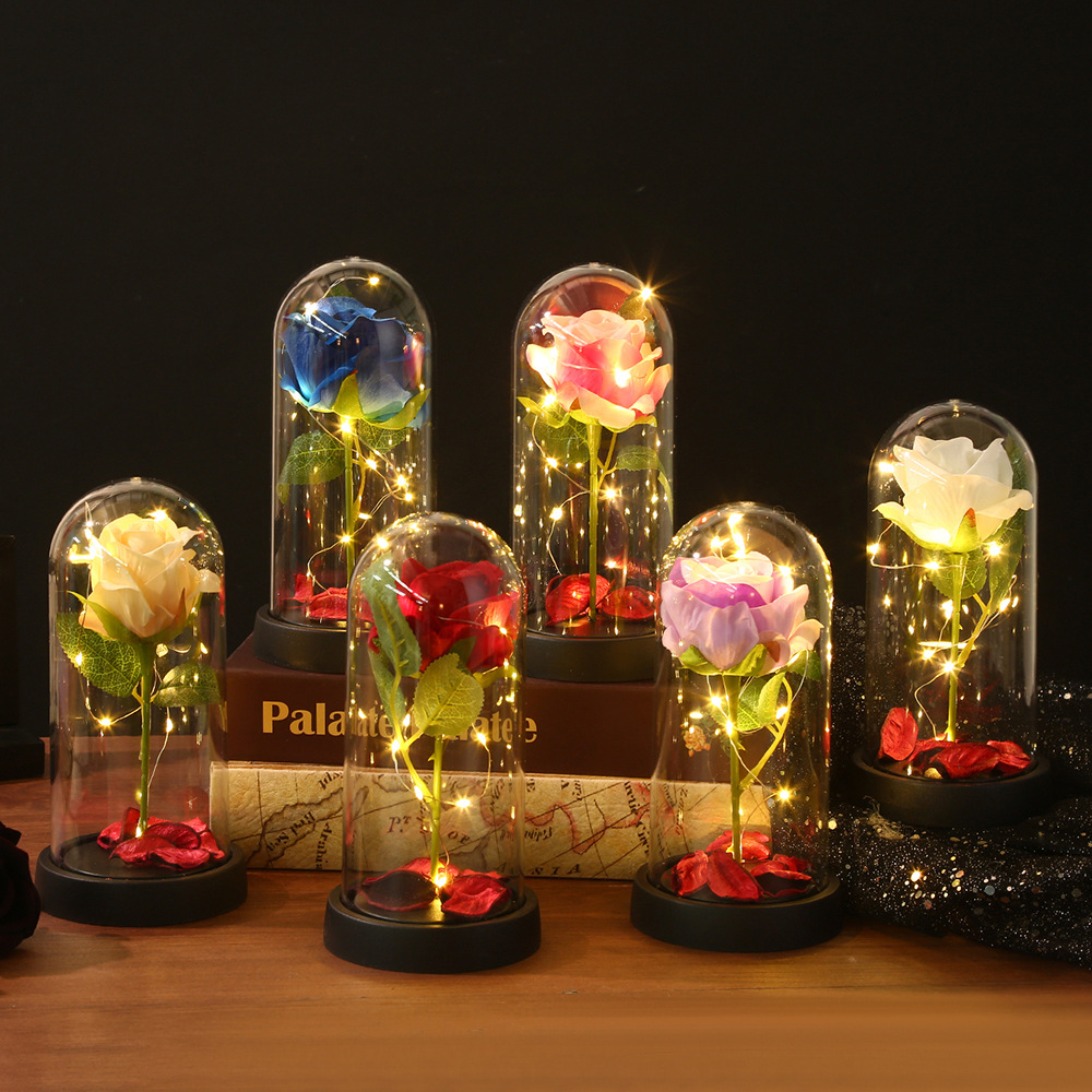 永生花玫瑰花高级香皂LED发光设计 鲜花艺术品 闺蜜生日情人节礼物 现货批发优质选择详情4