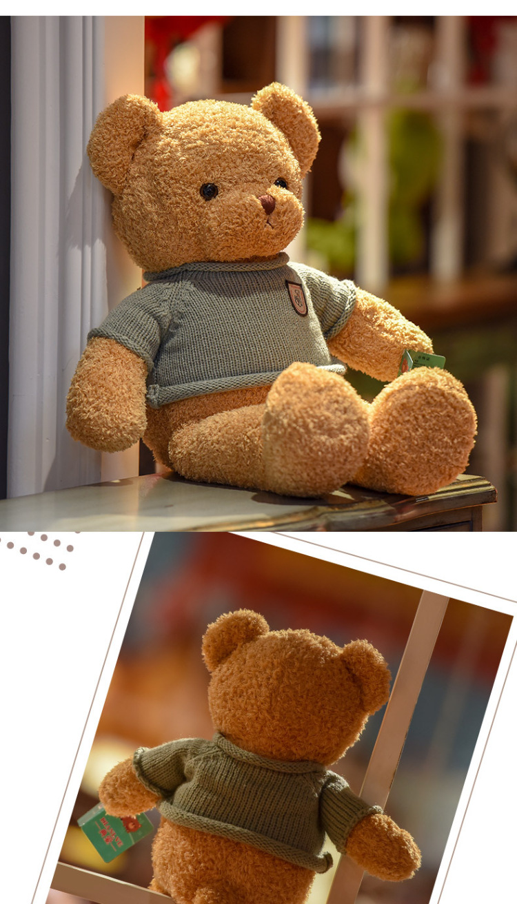 可爱抱抱熊泰迪熊公仔玩偶陪睡穿衣小熊布娃娃毛绒玩具礼物批发详情7