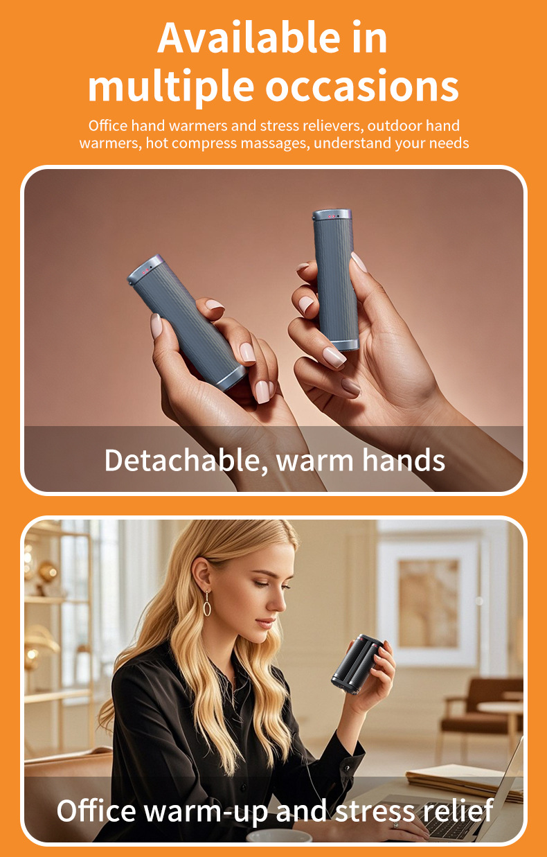 外贸工厂直供磁吸暖手宝二合一USB分体式暖脚宝恒温便携式充电款详情6