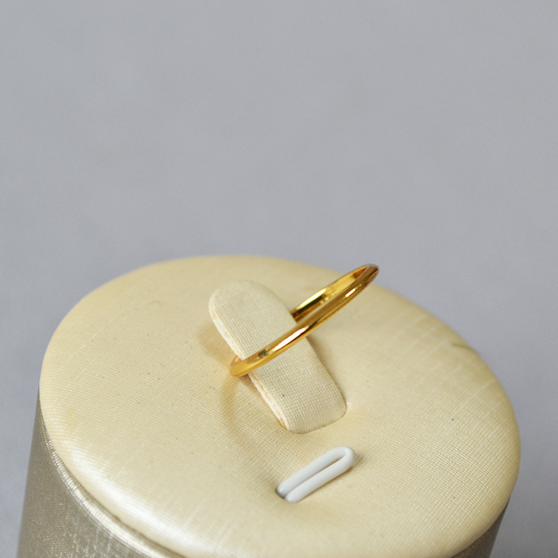 日韩简约素圈波浪曲线黄铜镀金INS风纤细叠带时尚个性戒指食指戒详情3