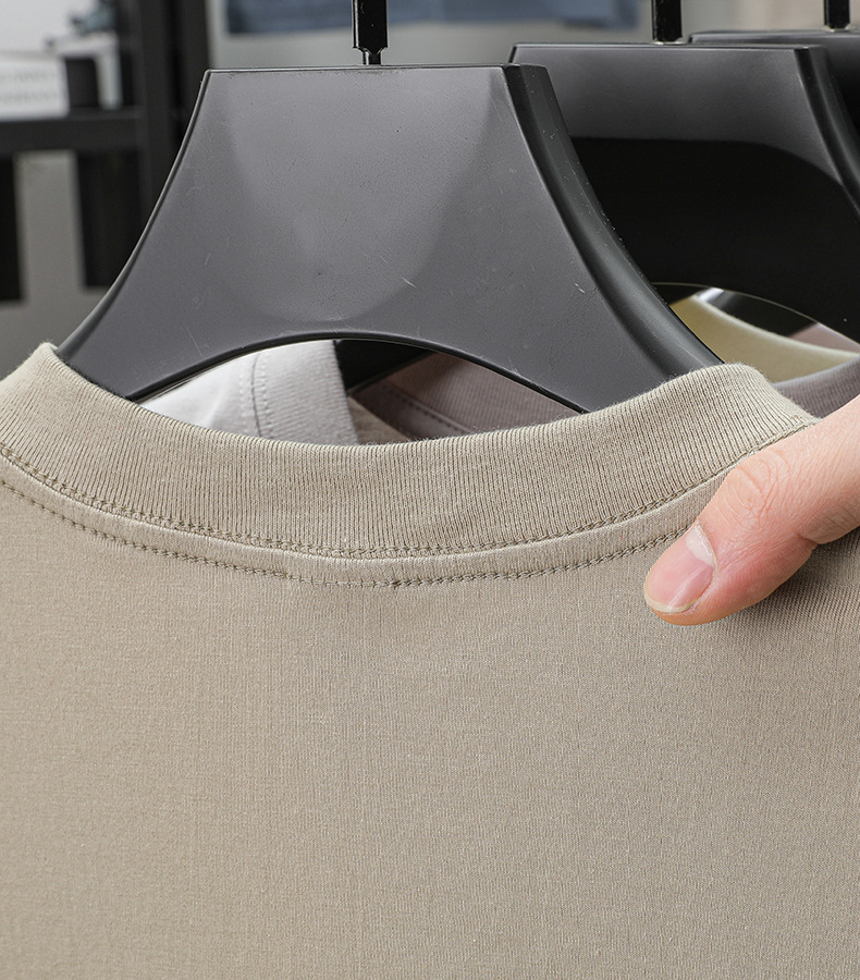 2025夏季新款7A抗菌透气男士短袖t恤14色230克纯棉圆领休闲T恤男详情50