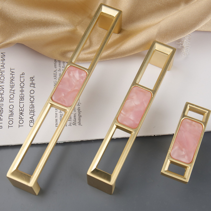 简约北欧特色单孔拉手衣钩两用铜拉丝爱心四叶草带钻梳妆柜床详情6