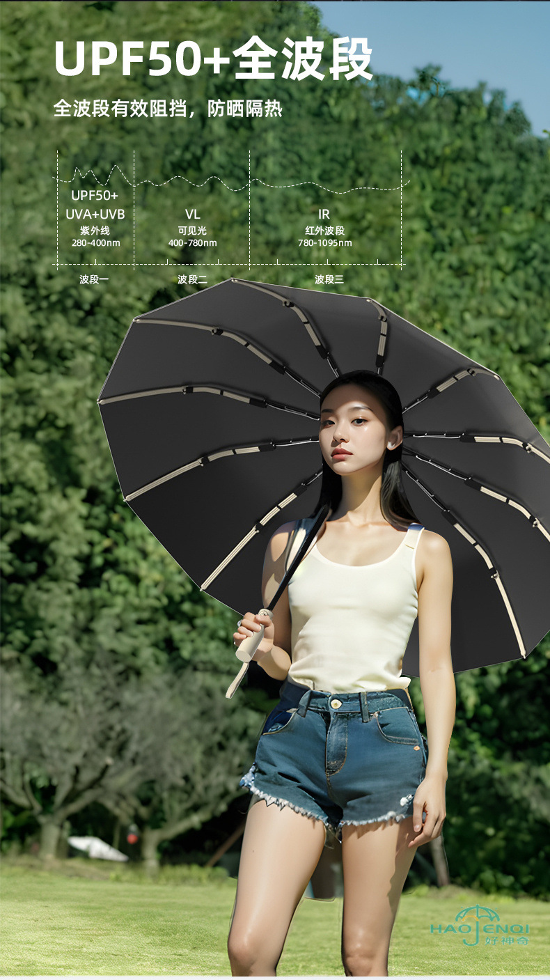 工厂批发加大男士自动雨伞自动伞晴雨伞加大加厚加固太阳伞遮阳伞详情10